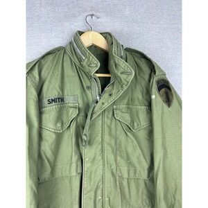Vintage US‎ Military M-65 Field Jacket Berlin Brigade Patch Green Smith Large